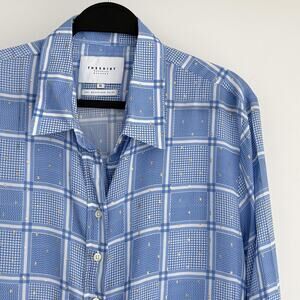 The Shirt by Rochelle Behrens Blue Checkered Blouse